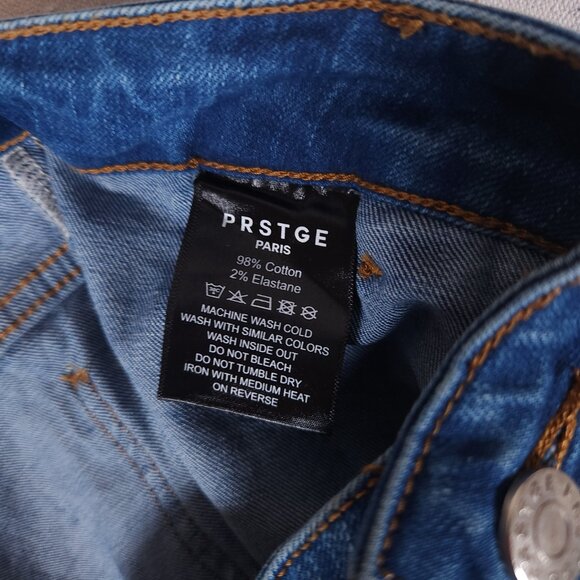 PRSTGE Cargo Snap and Zip Blue Jeans Mens Size 32 Denim Pants Streetwear - Picture 13 of 16